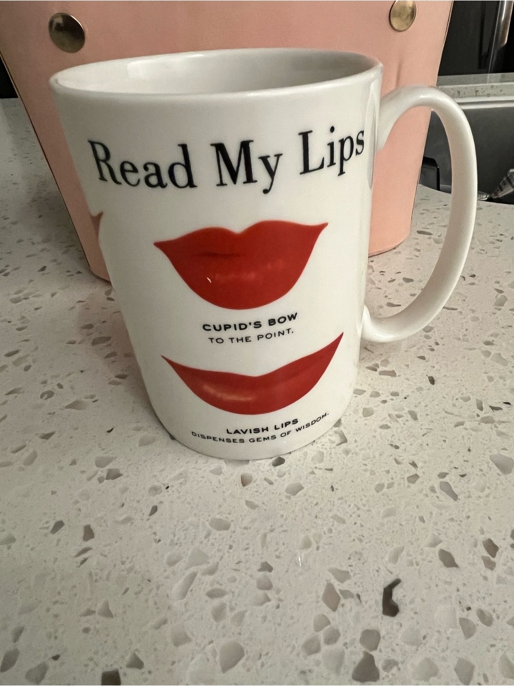 Lenox Kate spade White Ceramic Mug with Red Lip Graphics